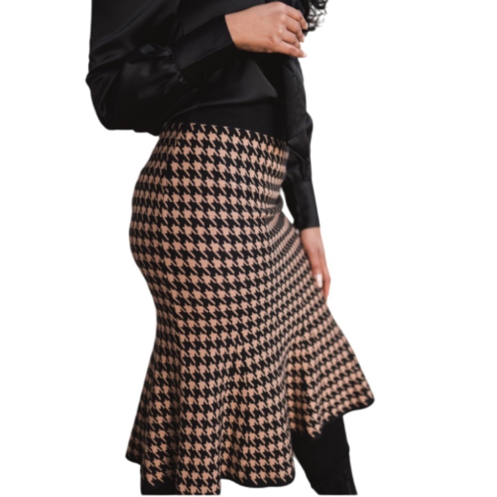ANN TAYLOR HOUNDSTOOTH TRUMPET SWEATER SKIRT - XS - Picture 2 of 11